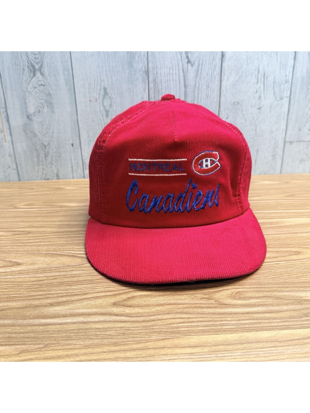 Vintage Montreal Canadiens Starter Corduroy Snapback Hat 90s